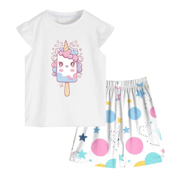 UAYOTSE 1T 2T 3T 4T 5T 6T Toddler Baby Girl Summer Clothes Set Short Sleeve T-shirt Tops Floral Bottom Pants Little Kids Outfits 2Pcs,Sizes 3-4 Years