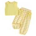 thumbnail image 1 of UAYOTSE 1T 2T 3T 4T 5T Toddler Baby Girl Summer Clothes Set Short Sleeve T-shirt Tops Floral Bottom Pants Little Kids Outfits 2Pcs,Sizes 9-12 Months, 1 of 9