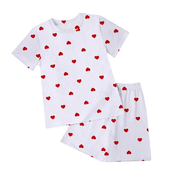 UAYOTSE 1T 2T 3T 4T 5T Toddler Girl Summer Clothes Set Short Sleeve T-shirt Tops Floral Bottom Pants Little Kids Outfits 2Pcs,Sizes 2-3 Years