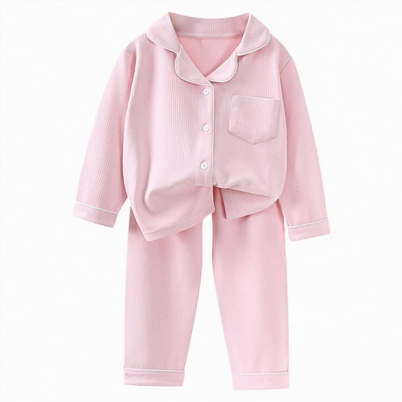 UAYOTSE 2-Piece Pajamas Sleepwear Pjs Organic Cotton for Baby, Toddler, Kids(Light Pink##2,7-8 Years)