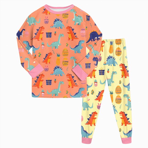 UAYOTSE 2 Piece Toddler Boys Girls' Spring Fleece Pajama Set Warm Fleece Matching Sleepwear Set Tops Pants Outfits Sleepwear,Sizes 2-3 Years