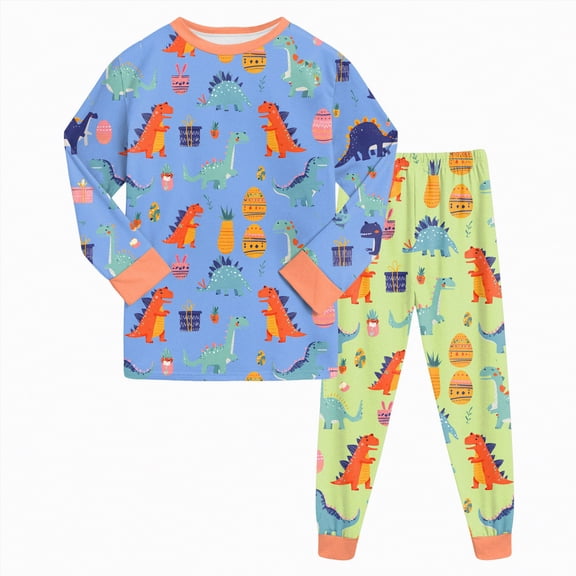 UAYOTSE 2 Piece Toddler Boys Girls' Spring Fleece Pajama Set Warm Fleece Matching Sleepwear Set Tops Pants Outfits Sleepwear,Sizes 8-9 Years