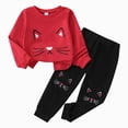 thumbnail image 1 of UAYOTSE 2T 3T 4T 4T Toddler Girl Cat Face Print Long Sleeve Sweatshirt + Jogger Pants 2Pcs Set Fall Winter Sporty Casual Outfit Size 3-4 Years, 1 of 9