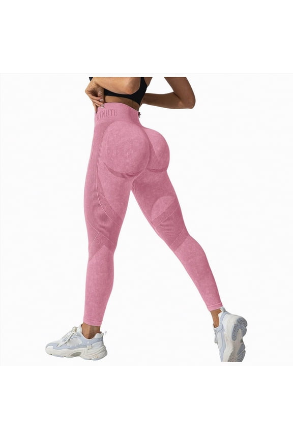 3D Compression Leggings Cellulite Leggings Women High Waist Seamless Push Up Opaque Sport Pants for Yoga and Fitness(Style7-Pink,XL)