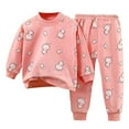 thumbnail image 1 of UAYOTSE Babies, Toddlers, and Girls' 2-Piece Snug-Fit Cotton Pajama Set Homewear 3 6 9 12 18 24 Months 2T 3T Loungewear Long sleeve Pjs,Sizes 3-6 Months, 1 of 4
