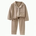 thumbnail image 1 of UAYOTSE Baby Bodysuit and Pant Set Rayon - Unisex Long Sleeve Bodysuit & Pant Clothes Set(Brown#1,3-4 Years), 1 of 4