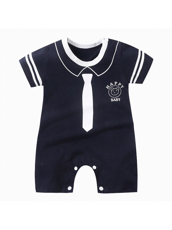 Baby Boy 0-24M Short Sleeve Romper Simple Solid One Piece Bodysuit Summer Outfit,Sizes 12-18 Months