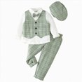 thumbnail image 1 of UAYOTSE Baby Boy Clothes Outfit Suit Long Sleeve Gentleman Tuxedo Vest Wedding Birthday Party Suit,Sizes 3-4 Years, 1 of 9