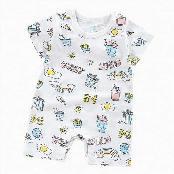 UAYOTSE Baby Boy Clothes Summer Infant Boy Outfits Dinosaur Short Sleeve Zipper Rompers Jumpsuits Bodysuit,Sizes 12-18 Months