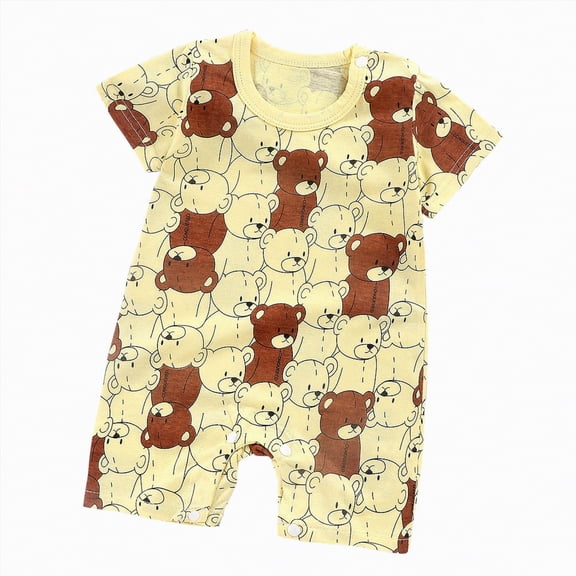 UAYOTSE Baby Boy Clothes Summer Infant Boy Outfits Dinosaur Short Sleeve Zipper Rompers Jumpsuits Bodysuit,Sizes 12-18 Months