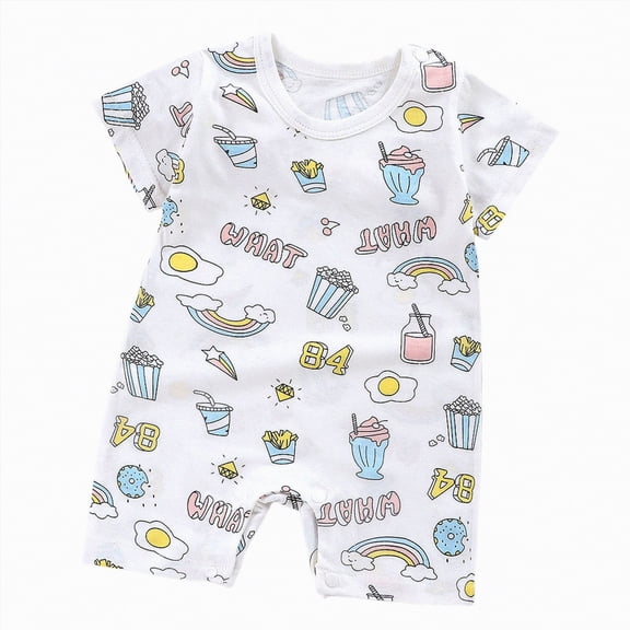 UAYOTSE Baby Boy Clothes Summer Infant Boy Outfits Dinosaur Short Sleeve Zipper Rompers Jumpsuits Bodysuit,Sizes 6-12 Months