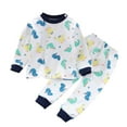 thumbnail image 1 of UAYOTSE Baby Boy Fall Winter Outfits Long Sleeve Pullover Sweatshirt Tops Casual Pants 3 6 12 18 24 Months Clothing(12-18 Months,F775-White), 1 of 3