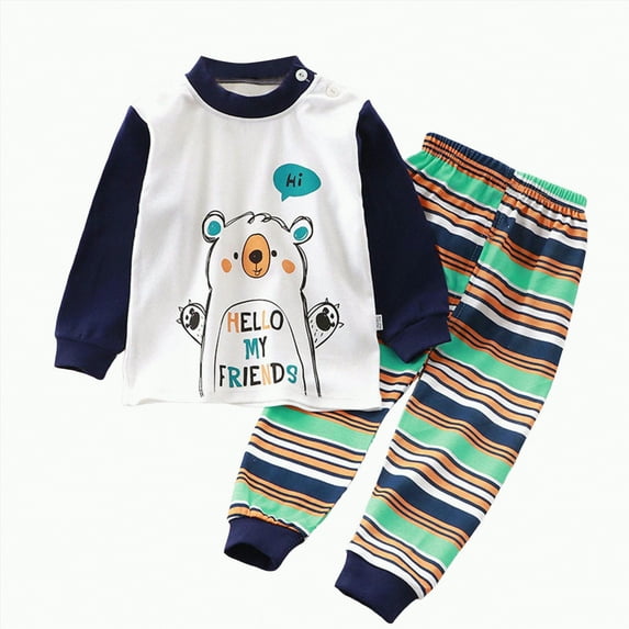 UAYOTSE Baby Boy Outfits Contrast Color Long Sleeve Sweatshirt Tops Toddler Elastic Sweatpants Fall Winter Clothes(5-6 Years,White#@h)