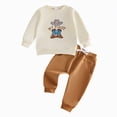 thumbnail image 1 of UAYOTSE Baby Boys 2 Piece Outfit Cowboy Embroidery Sweatshirt Jogger Pants Toddler Fall Set Size 12-18 Months, 1 of 7