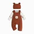thumbnail image 1 of UAYOTSE Baby Boys Bear Theme Outfit Printed Bodysuit Overall With Ear Hat Infant All Season Clothes Size 3-6 Months, 1 of 8