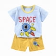 thumbnail image 1 of UAYOTSE Baby Boys Girls Summer Outfits Set Clothes 6M 1T 2T 3T Toddler Boys Short Sleeve Color Tops and Elastic Waistband shorts 2 Piece Casual Summer Clothing for Kids Boys,Sizes 5-6 Years, 1 of 4