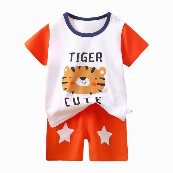 UAYOTSE Baby Boys Girls Summer Outfits Set Clothes 6M 1T 2T 3T Toddler Boys Short Sleeve Tops and Pants 2 Piece Casual Summer Clothing for Kids Boys,Sizes 2-3 Years