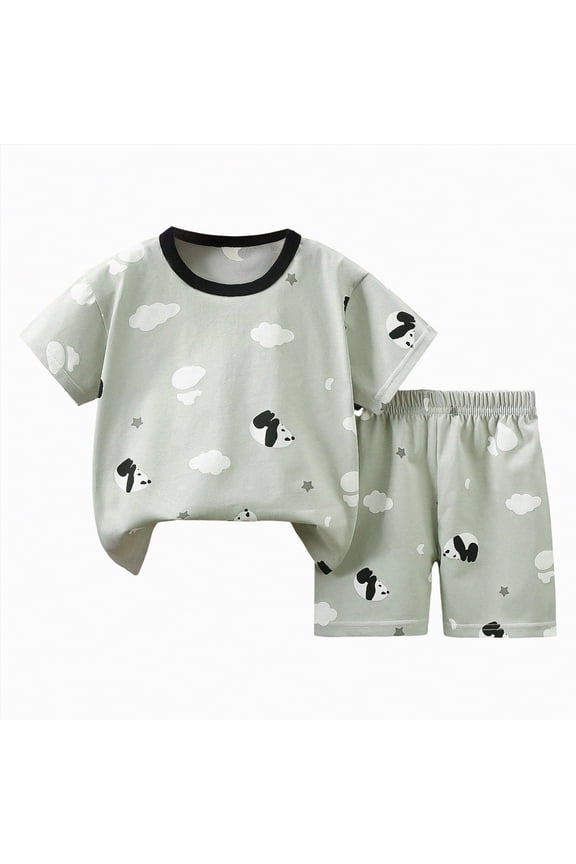 Baby Boys Spring Summer Outfits Set, 6 12 18 24 Months 2T 3T Short Sleeve Tops with Elastic Waist,Sizes 18-24 Months
