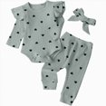 thumbnail image 1 of UAYOTSE Baby Girl Clothes Infant Newborn Outfits Romper Pants Cute Bow Headband Hat Sets for Baby Girls,Sizes 3-6 Months, 1 of 4