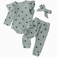 thumbnail image 1 of UAYOTSE Baby Girl Clothes Outfits Romper Pants Cute Bow Headband Hat Sets for Baby Girls,Sizes 12-18 Months, 1 of 4