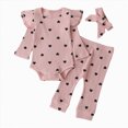 thumbnail image 1 of UAYOTSE Baby Girl Clothes Outfits Romper Pants Cute Bow Headband Hat Sets for Baby Girls,Sizes 59（60）, 1 of 7
