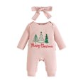 thumbnail image 1 of UAYOTSE Baby Girl Outfit Long Sleeve Romper Jumpsuit Fall Winter Clothes Outfits,Sizes 0-3 Months, 1 of 6
