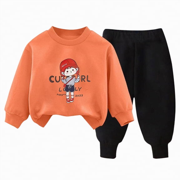 UAYOTSE Baby Girl Sweatshirt Long Pants Set 2Pcs Fall Outfits Toddler Baby Girl Clothes Toddler Outfit Cute Sweatshirt Tops Pants,Sizes 4-5 Years