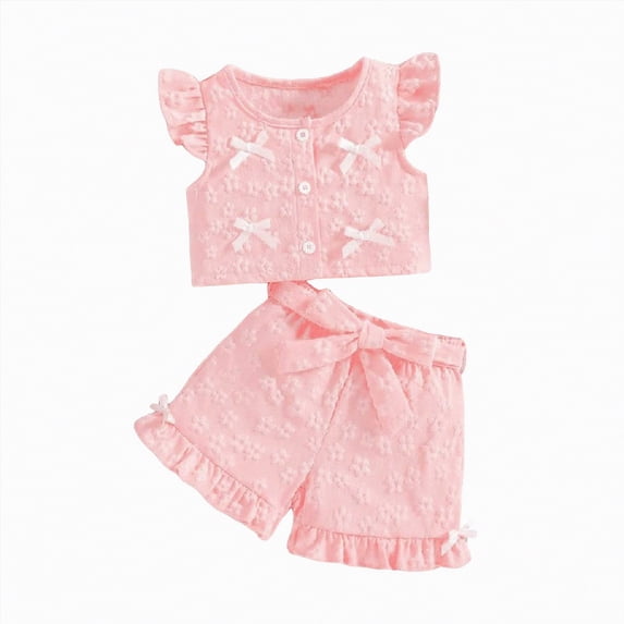 UAYOTSE Baby Girls Clothes Toddler Outfit 9 12 18 24 Months Kids Short Summer Tops Floral Shorts Clothes Set,Sizes 3-4 Years