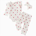 thumbnail image 1 of UAYOTSE Baby Girls Fall Clothing 3 6 9 12 18 Months Heart Print Ruffle Bodysuit and Matching Pants Outfit, 1 of 6
