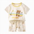 thumbnail image 1 of UAYOTSE Baby Outfits for Boys Girls 2-piece Set shorts and Short Sleeve Hoody Tops,Sizes 6-9 Months, 1 of 4