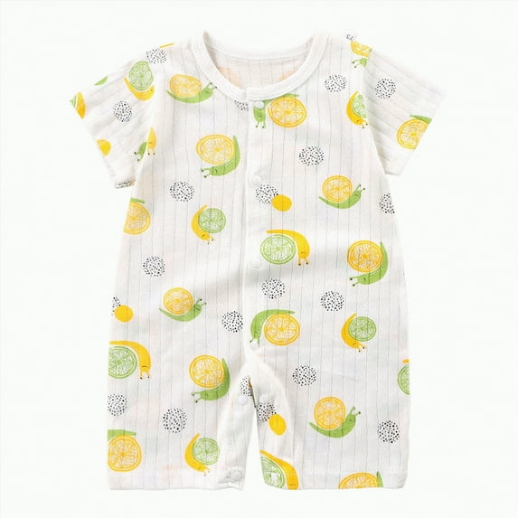 UAYOTSE Baby Short Sleeve Summer Romper Unisex Newborn Bodysuit Toddler Clothes,Sizes 6-12 Months