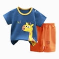 thumbnail image 1 of UAYOTSE Baby Toddler Boy Summer Outfits 6 12 18 24 Months 2T 3T 4T Short Sleeve Animal Print T-Shirt + Shorts Set Clothes,Sizes 3-6 Months, 1 of 4