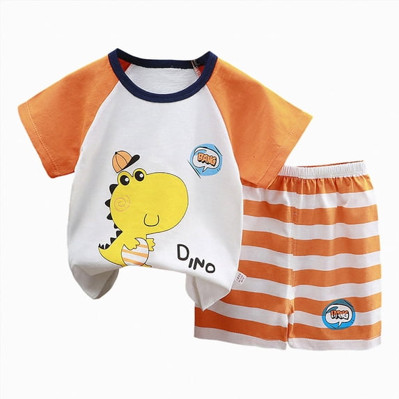 UAYOTSE Baby Toddler Boy Summer Outfits 6 12 18 24 Months 2T 3T 4T Short Sleeve Animal Print T-Shirt + Shorts Set Clothes,Sizes 5-6 Years