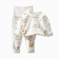 thumbnail image 1 of UAYOTSE Baby Toddler High Waist Cotton Sleep Set Animal Theme Printed Long Sleeve Top and Pant for Unisex Kids Size 6-12 Months, 1 of 4