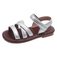 thumbnail image 1 of UAYOTSE Big Girls Sandals Open Toe Adjustable Strap Flat Dress Sandals Elegant for Wedding Events,Sizes 11, 1 of 5