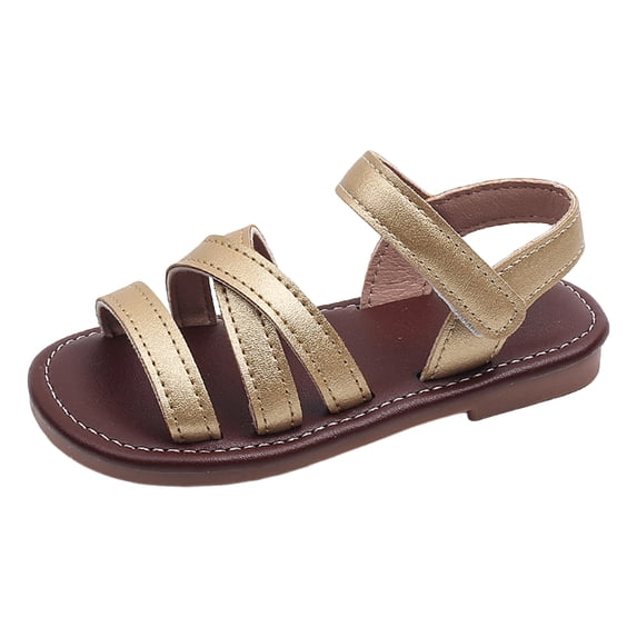 UAYOTSE Big Girls Sandals Open Toe Adjustable Strap Flat Dress Sandals Elegant for Wedding Events,Sizes 7