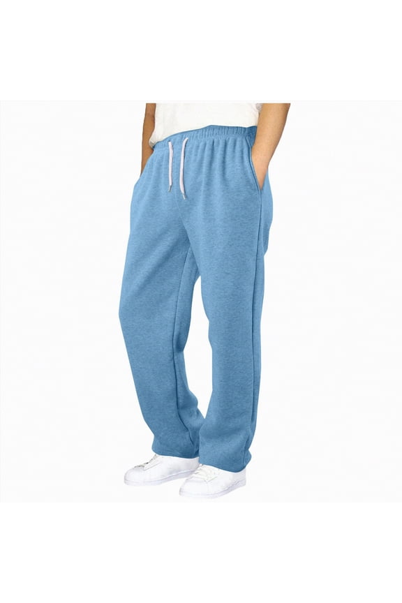 Boy's Baggy Sweatpants Straight Leg Open Bottom Casual Pants Elastic Waist Athletic Joggers Sweat Pants With Pockets,Sizes 11-12 Years