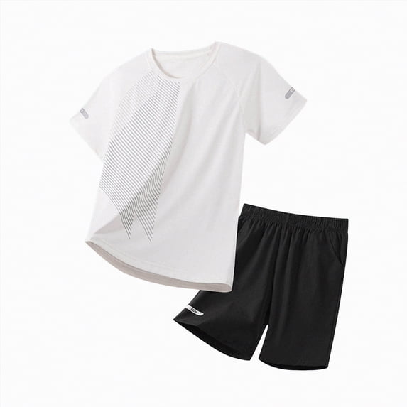 UAYOTSE Boys Activewear Outfit Sets, 2 Piece Quick-dry Summer Football Boys' Clothing Sets,Sizes 11-12 Years