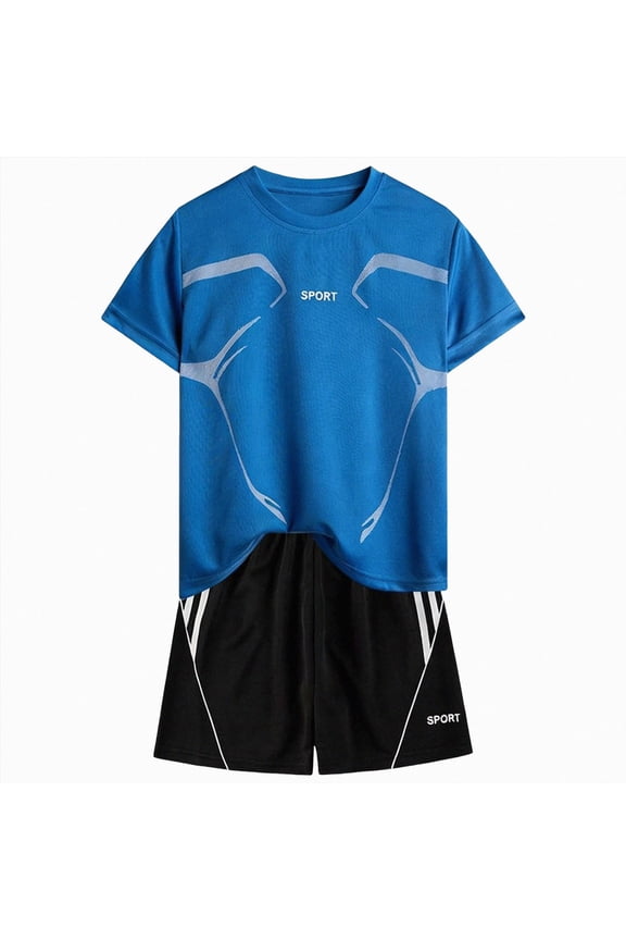 Boys Athletic Shorts Active Clothes Set Running Tennis Outfit with Pocket Quick Drying Short Running Gym Workout Suits,Sizes 13-14 Years