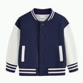 thumbnail image 1 of UAYOTSE Boys Baseball Jackets Kids Varsity Jacket Top for Girl Outerwear Sports Track Coat(13-14 Years,S32-Dark Blue), 1 of 5