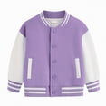 thumbnail image 1 of UAYOTSE Boys Baseball Jackets Kids Varsity Jacket Top for Girl Outerwear Sports Track Coat(18-24 Months,S36-Purple), 1 of 5