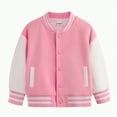 thumbnail image 1 of UAYOTSE Boys Baseball Jackets Kids Varsity Jacket Top for Girl Outerwear Sports Track Coat(3-4 Years,S34-Hot Pink), 1 of 5