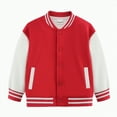 thumbnail image 1 of UAYOTSE Boys Baseball Jackets Kids Varsity Jacket Top for Girl Outerwear Sports Track Coat(3-4 Years,S37-Red), 1 of 5