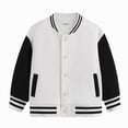 thumbnail image 1 of UAYOTSE Boys Baseball Jackets Kids Varsity Jacket Top for Girl Outerwear Sports Track Coat(4-5 Years,S38-White), 1 of 5