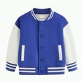 thumbnail image 1 of UAYOTSE Boys Baseball Jackets Kids Varsity Jacket Top for Girl Outerwear Sports Track Coat(5-6 Years,S31-Blue), 1 of 5