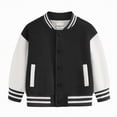 thumbnail image 1 of UAYOTSE Boys Baseball Jackets Kids Varsity Jacket Top for Girl Outerwear Sports Track Coat(9-10 Years,S30-Black), 1 of 5