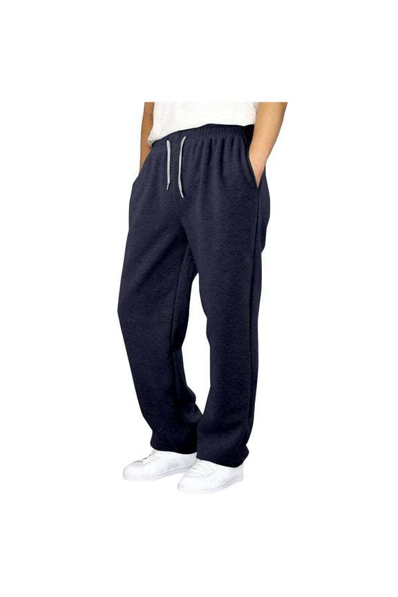 Boys' Cargo Sweatpants Kids Drawstring Athletic Performance Jogger Pants Open Bottom Pants with Pockets(P101-Navy,7-8 Years)