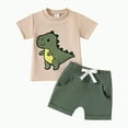 thumbnail image 1 of UAYOTSE Boys' Clothing Sets for Summer Adventures, a Traditional Plaid Print Short Sleeve Tops and Shorts Casual Tracksuits toddler boy clothes 24 month(2-3 Years,Green), 1 of 6