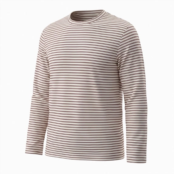 UAYOTSE Boys Crew Neck Long Sleeve Striped Shirt Soft Breathable Casual Layering Tee for Kids Daily Outfit