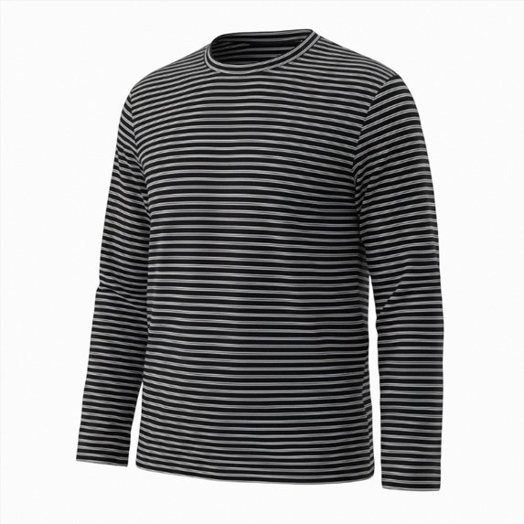UAYOTSE Boys Crew Neck Long Sleeve Striped Shirt Soft Breathable Casual Layering Tee for Kids Daily Outfit